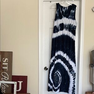 Chico’s Zenergy Tie-Dye Maxi Dress - Blue  and White